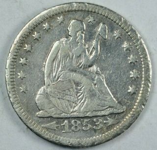 1853 - O A&r 25c Seated Liberty Quarter,  Vf,  Very Fine Detail Arrows & Rays