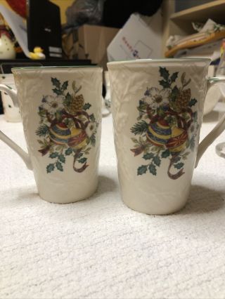 Mikasa English Countryside,  Festive Spirit Coffee Cup Mug Pair Set Of Two