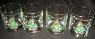 Spode Christmas Tree Beverage Glasses Double Old Fashioned Set Of 4