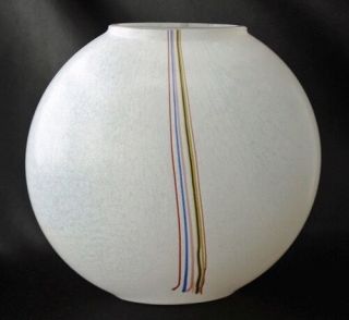 Kosta Boda Bertil Vallien Rainbow Thread Series Round Vase