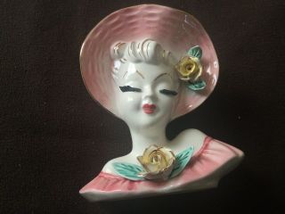 Vintage Unmarked Porcelain Lady Head Vase