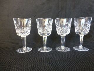 Four Vintage Waterford Crystal Lismore Pattern Port Wine Glasses