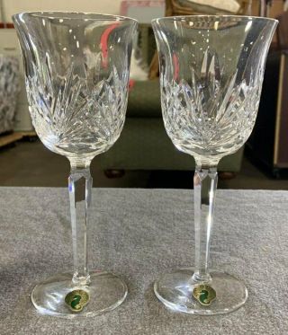 Elegant Signed Waterford Crystal Leana 7 - 5/8 " Claret Wine Glasses Ireland