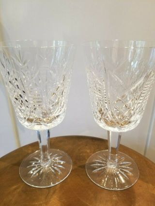 Set Of (9) Vintage Waterford Cut Crystal Clare Pattern 5 7/8 " Claret Glasses