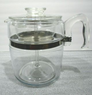 Pyrex Glass 7759 Vintage Flameware 9 Cup Coffee Pot Percolator Maker Stem Pump