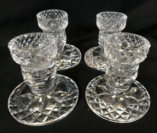 Set Of 4 Waterford Crystal Candlesticks Candle Holders 3.  25”h