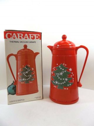 Waechtersbach Red Christmas Tree Insulated Plastic Carafe Thermos Coffee Large