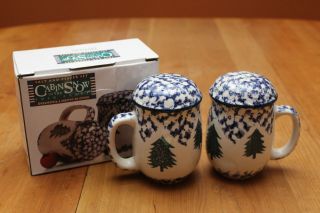 Tienshan Cabin In The Snow Salt And Pepper Shakers In The Box 1998