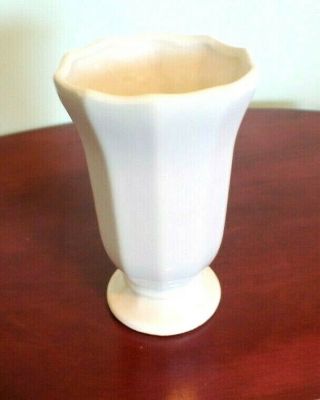 Vintage Mccoy,  Footed Vase,  White 7 - 1/4 " C1956