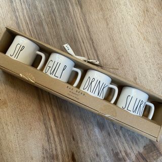 Rae Dunn Cafe Espresso Mini Mugs Set Of 4 Cups Sip Gulp Slurp Drink