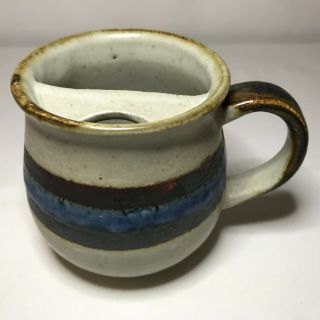 Vintage Otagiri Horizon Mustache Mug Stoneware Blue,  Brown,  Beige With Sticker