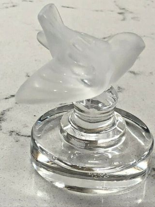 Vintage Lalique France Crystal Dove Bird Paperweight Or Figurine Gorgeous