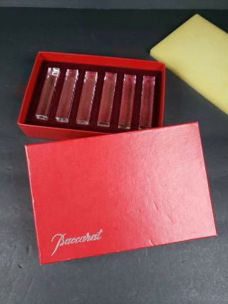 Vintage Set 6x Baccarat Crystal Knife Rest In Orignal Box - Read Details Gift
