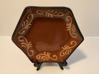 Ginger Cazan Redware Plate 2012 Cabin Craft Pottery Ohio.