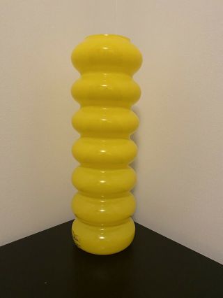 Yellow Mcm Mid Century Modern Style Glass Hooped Vase - Anne Nilsson Ikea Design