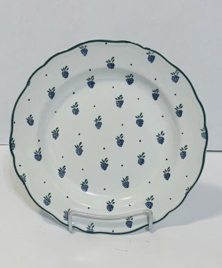 6 Johnson Brothers China Blue Berries Dinner Plates 9.  75”