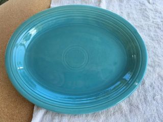 Vintage Hlc Fiesta Oval Platter - Turquoise
