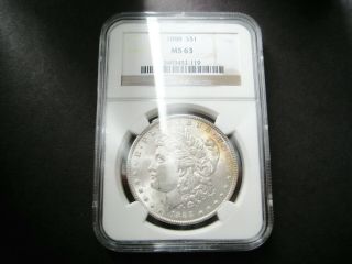 1888 ( (p))  Morgan Silver Dollar Choice Unc Bu Coin (ngc Ms 63 Toned)