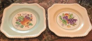 Johnson Brothers Old English Vintage Fruit Plates (2) Made In England Pastel