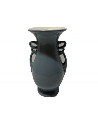 Abingdon Pottery Blue Decorative Vase 9” Made In Usa
