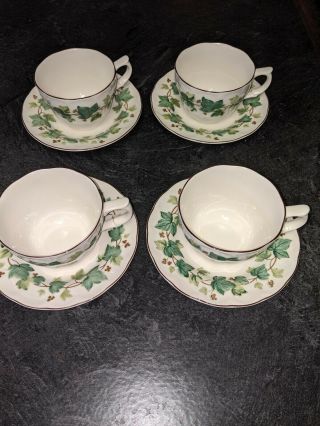 Nikko Casual Living Greenwood Ivy Cups And Saucers.  Set Of 4