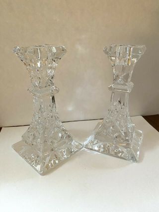 Waterford Crystal Lismore Candle Holder 6” Crystal Candlesticks Set Of 2