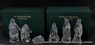 6 - Pc Nib Waterford Crystal The Nativity Holy Family,  Wise Men