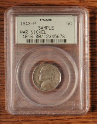 Ogh Pcgs Sample War Nickel 1943 - P Holder In Old Green Holder