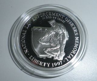 1997 National Law Enforcement Memorial Commemorative Proof Silver Dollar