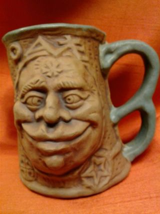 Pottery 3d Funny Face Mug With Monster In The Bottom 5 " Tall