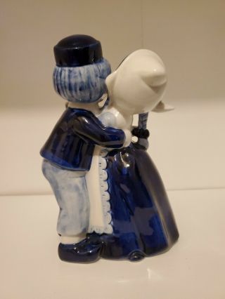 Vintage Hand Painted Delft Boy and Girl Hugging Figurine 3