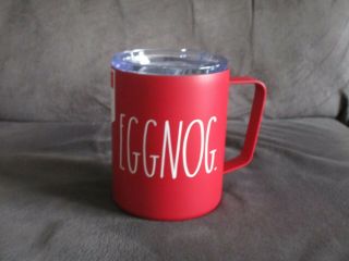 Rae Dunn Red,  Double - Walled,  Stainless Steel Eggnog Travel Cup