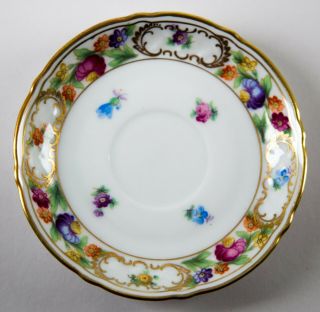 Schumann Bavaria Empress Dresden Flowers Demitasse Saucer Vintage Porcelain