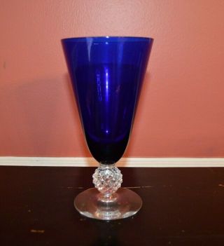 Morgantown Golf Ball Cobalt Blue Iced Tea 6 3/4 " Goblet Stem