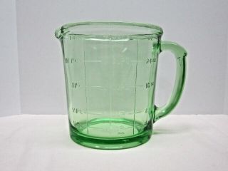 Vintage A&j 4 - Cup Green Glass Measuring Cup