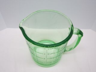 Vintage A&J 4 - Cup Green Glass Measuring Cup 2