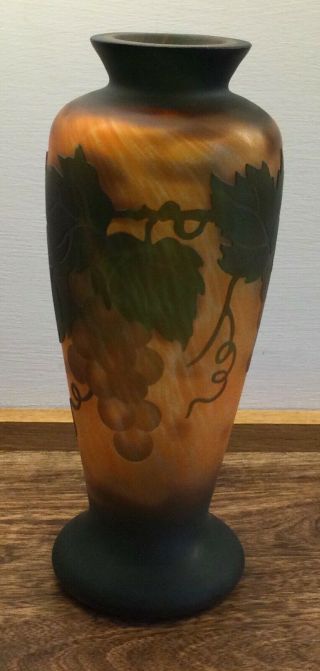 Galle Style Glass Cameo Art Vase Daum France French 3