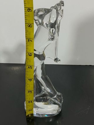 Signed BACCARAT France Crystal Clear Glass The Golfer Art Statue Sculpture 2