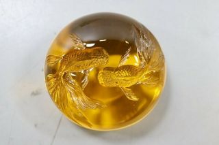 TITTOT CRYSTAL GLASS GOLD/YELLOW FISH - BOX 2