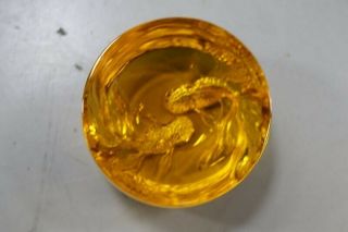 TITTOT CRYSTAL GLASS GOLD/YELLOW FISH - BOX 3