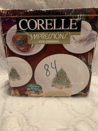 Christmas Magic Corelle Impressions Corning 20 Piece Set Dishes Serves 4