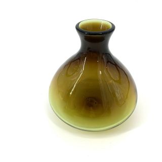 Mid - Century Modern Greenwich Flint Craft Burnt Honey Glass Decanter 2