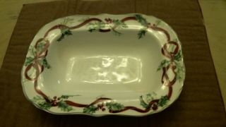 Christmas Serving Dish; Winter Garland,  Charter Club By Macy’s