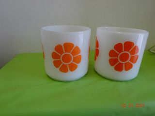 2 Federal Orange Daisy Coffee Mugs Flower