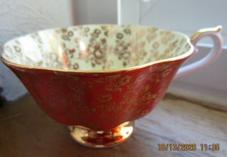 Royal Albert Empress Series Orange And Gold Filigree Cup Only