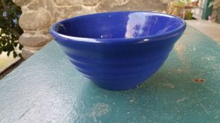Vintage Bauer Pottery 30 Cobalt Blue Ring Ware Mixing Bowl No Inside Rings