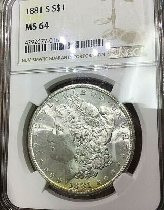 1881 S Morgan Silver Dollar Ngc Ms64 Golden Toned Date With.  99c Start