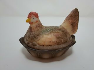 Fenton Hen On Nest / Fenton Hen In Dish / Fenton Hen Trinket Box