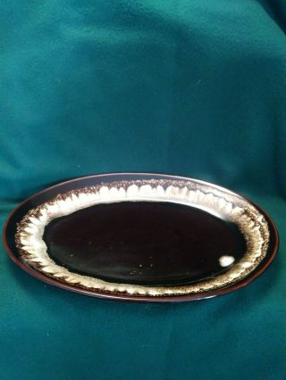Vintage Pfaltzgraff Usa Brown Glaze Dip Oval Stoneware Serving Platter Plate 14 "