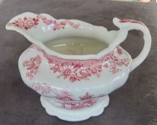 John Maddock And Sons Bombay Red/pink Transfer Ware Creamer